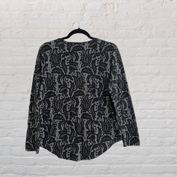 JOE FRESH - Grey & Black Long Sleeve Top - Ladies Size L - Picture 2 of 3